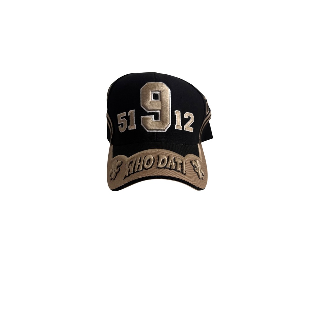 Sun Products New Orleans‎ Saints Who Dat Hat Black Gold Embroidered Numbers Cap
